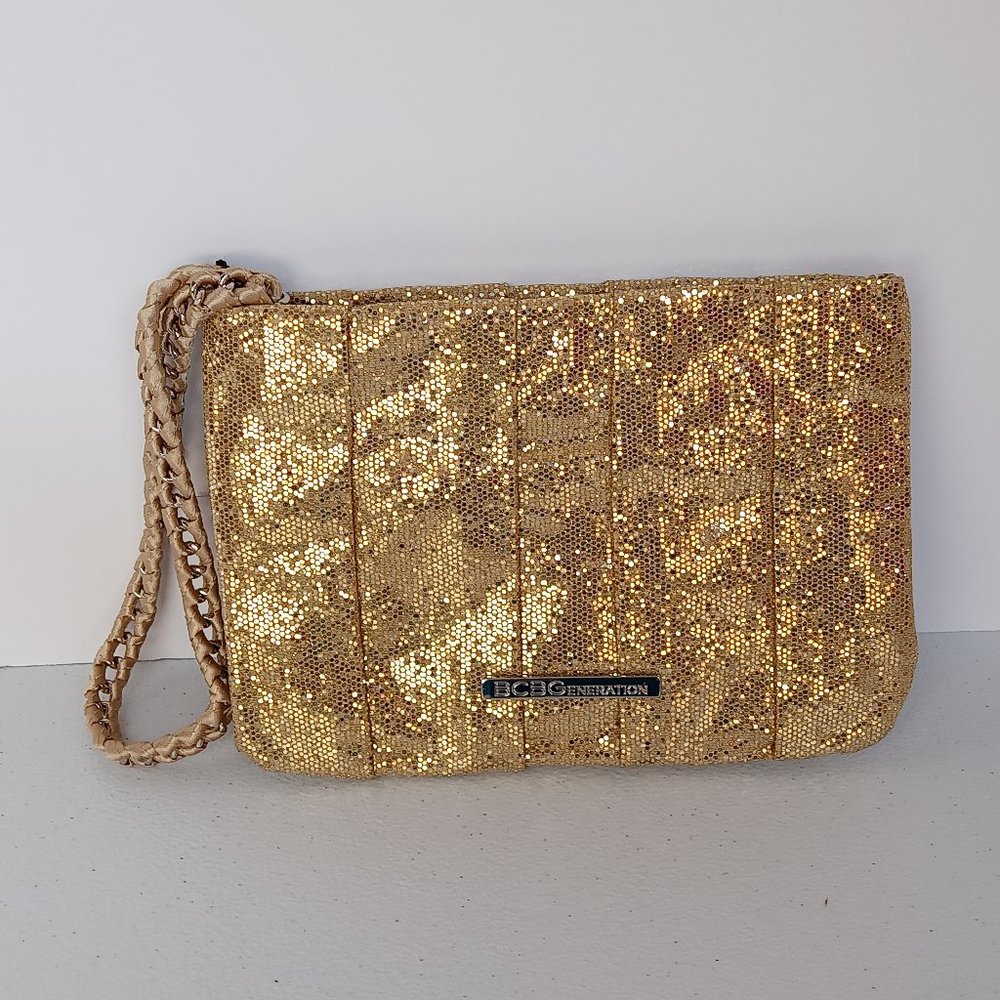BCBGeneration Gold Wristlet